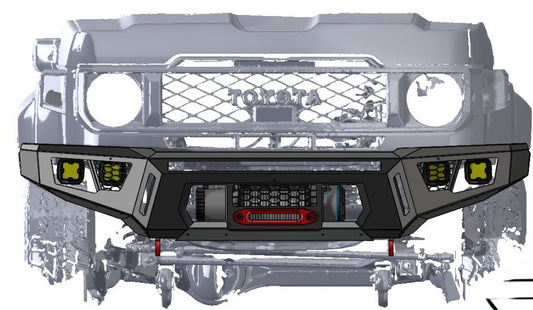 Toyota Land Cruiser 79 Series Aluminium Front Bullbar/Bumper with Towbar